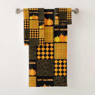 Motif Patchwork Citrouille Halloween