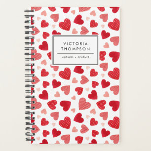Motif Patchwork Cœurs Rouges Aquarelle