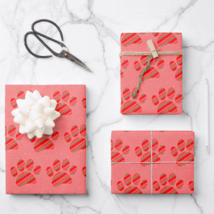 Motif Patte de Chien Bonbon en Papier Ancien Impri