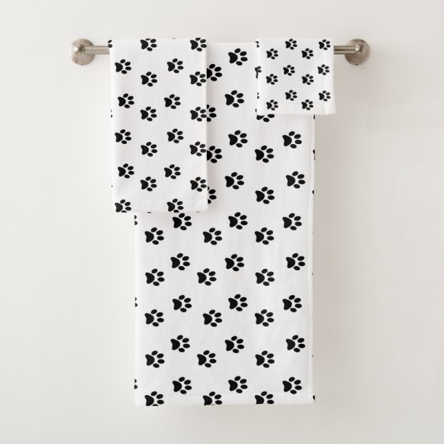 Motif Pattes de Compagnon Noir sur Fond Blanc (En situation)