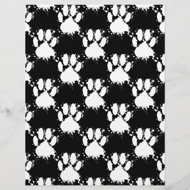 Motif Paw Chien Blanc Avec Paint Splatter (Devant)