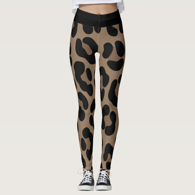 Motif Peau de Léopard Leggings de Fond (Devant)