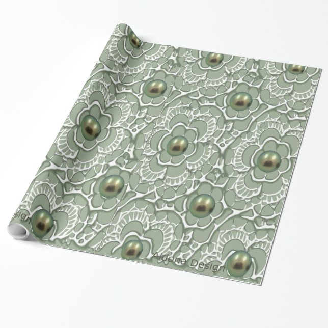 Motif Perle Verte pour emballage cadeau (Déroulé)