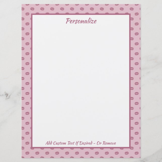 Motif personnalisé de bisous aux lèvres roses tend (Devant)