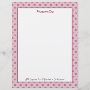 Motif personnalisé de bisous aux lèvres roses tend