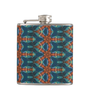 motif peu commun de flacon brun et vert