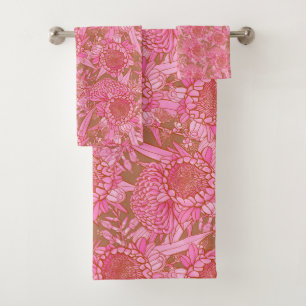 Motif Pink Australian Protea Et Waratah