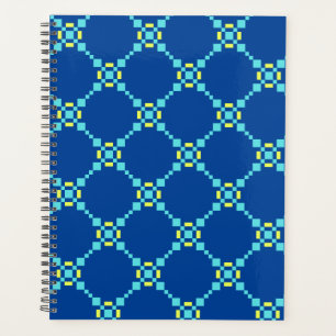Motif Pixelé bleu et jaune