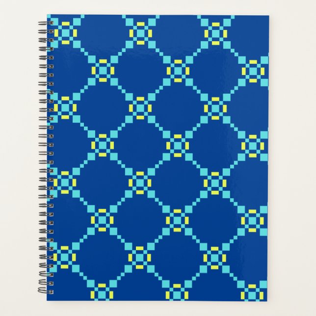 Motif Pixelé bleu et jaune (Devant)