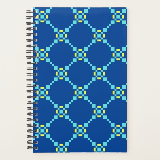Motif Pixelé bleu et jaune (Devant)