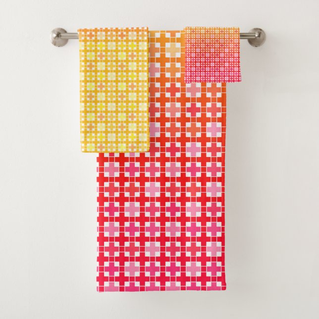 Motif plaid dégradé jaune rouge (En situation)