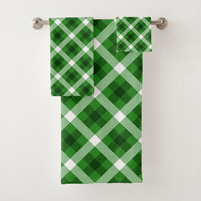 Motif plaid vert, noir et blanc (En situation)