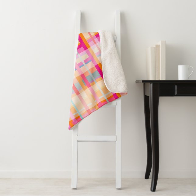 Motif Plaid Vintage Rétro En Pastels (En situation)
