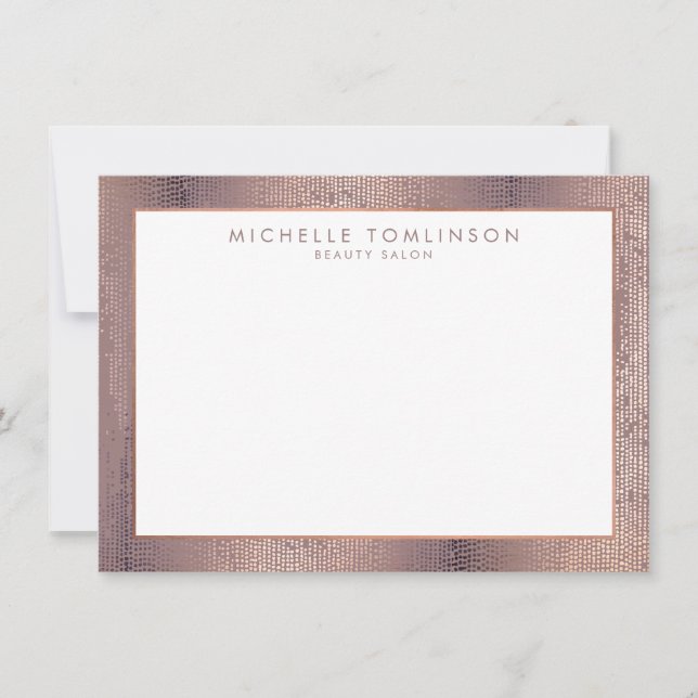Motif plat Luxe Rose Gold Confetti Carte pour note (Devant)
