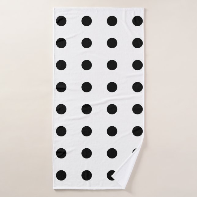 Motif Pois noir (Serviette de bain)