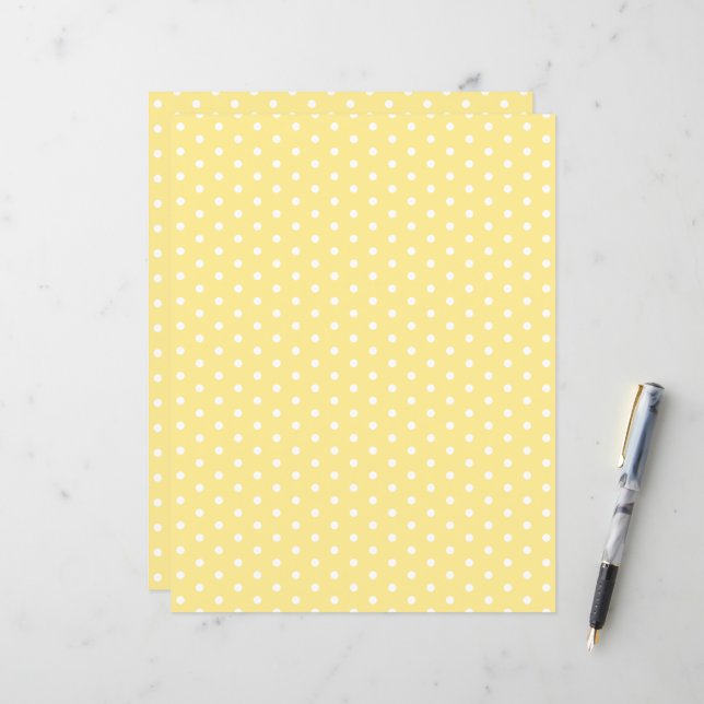 Motif pois Pastel Livre de papier à scandale jaune (Devant/Arrière en situation)