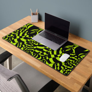 Motif psychédélique vert citron et noir