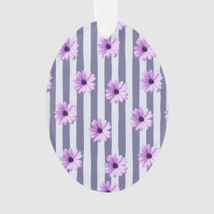 motif rayé avec des pâquerettes violettes