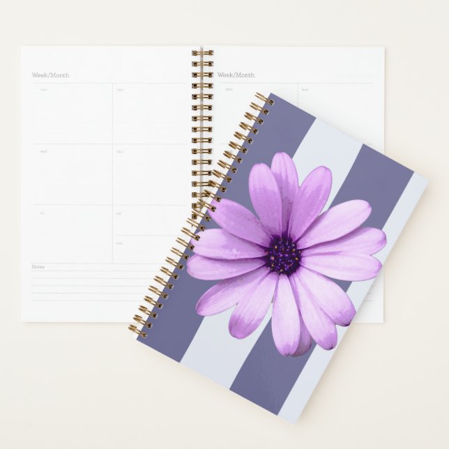 motif rayé avec des pâquerettes violettes (Devant avec enveloppe)