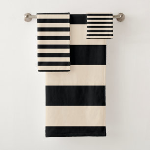 Motif rayé blanc cassé noir chic