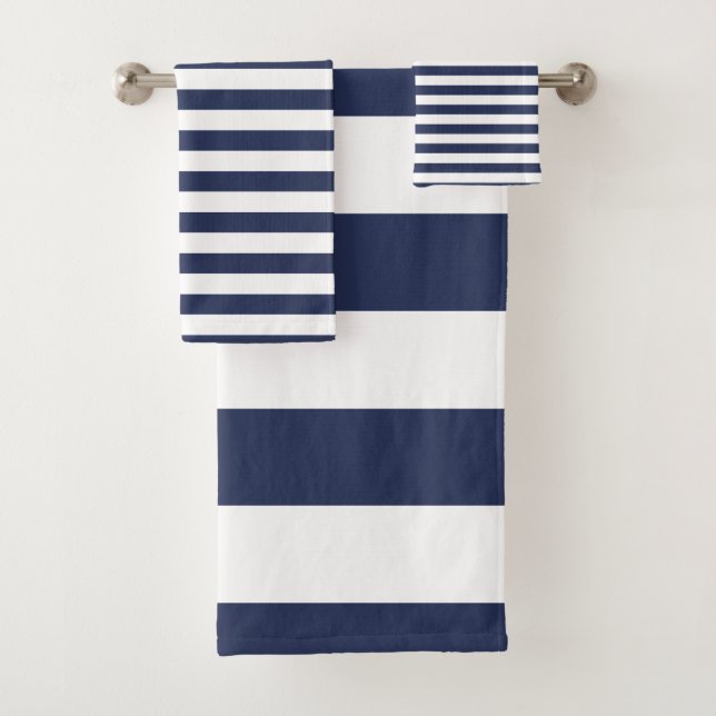 Motif rayé bleu-foncé et blanc moderne (En situation)