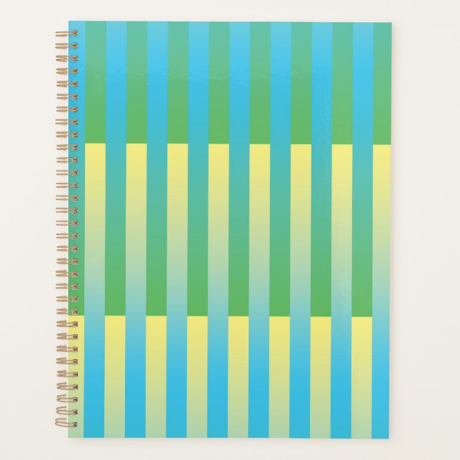 Motif rayé bleu jaune vert (Devant)