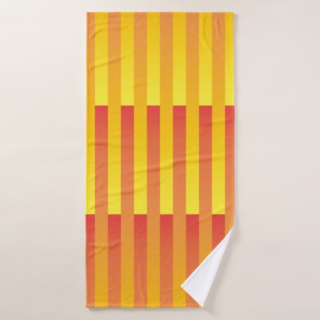 Motif rayé orange jaune (Serviette de bain)