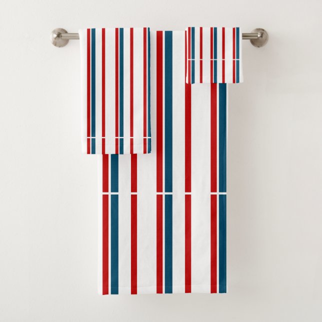Motif rayé rouge et bleu (En situation)