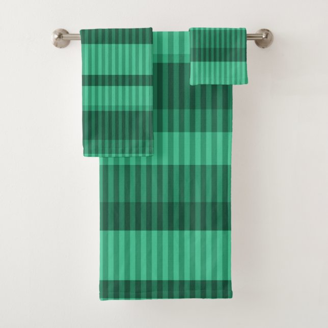 Motif rayé vertical avec nuances de vert (En situation)