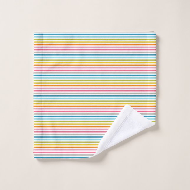 Motif Rayures Colorées (Gant de toilette)