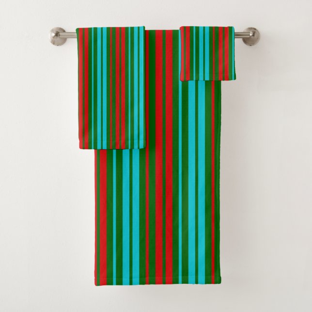Motif rayures vert rouge bleu   (En situation)