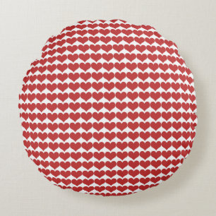 Motif Red Cute Hearts Coussin rond