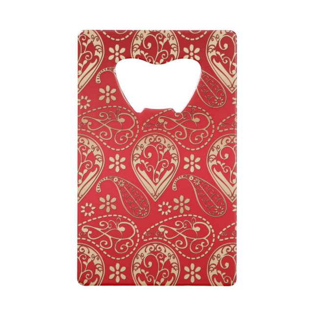 Motif Red Gold Paisley Bandana (Devant)