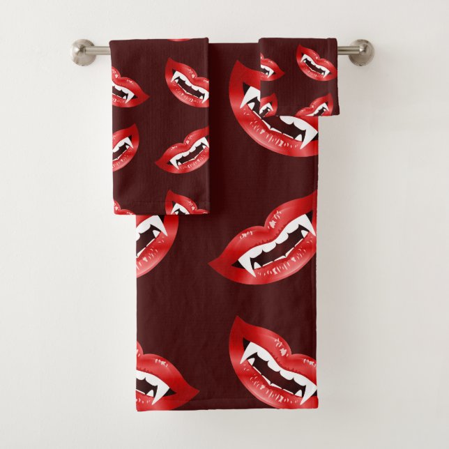 Motif Red Vampire Mouths (En situation)