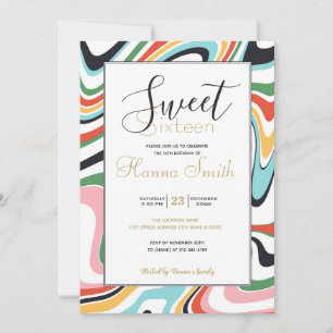 Motif rétro Abstrait à balayage coloré