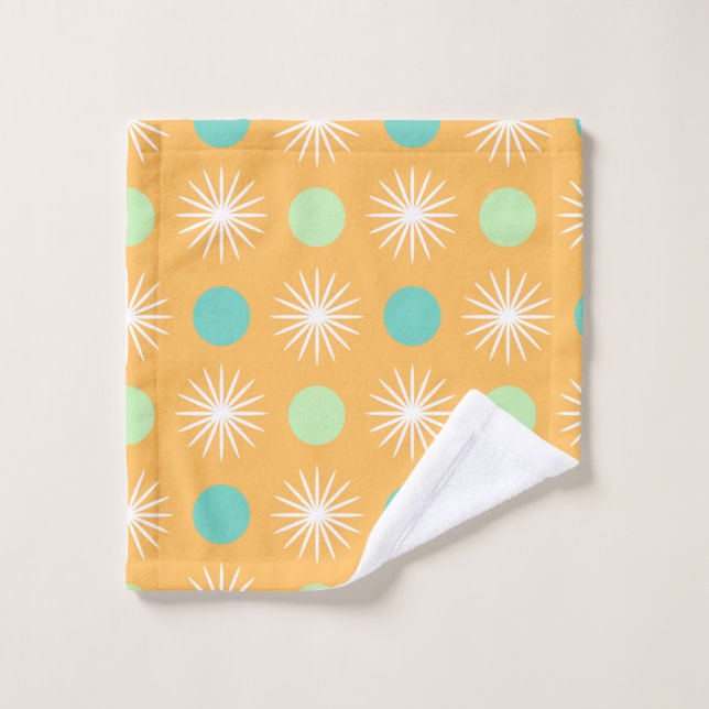 Motif rétro Boho orange clair (Gant de toilette)