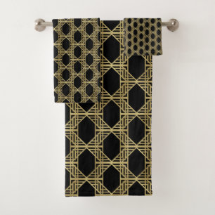 Motif rétro chic diamant Art déco noir doré
