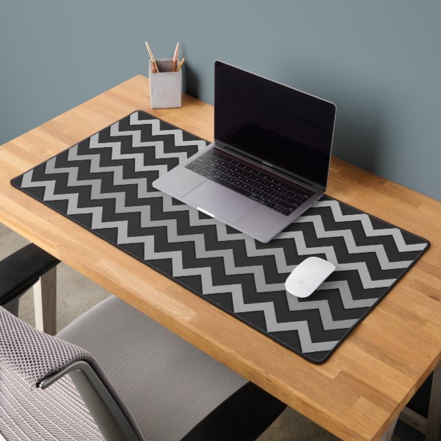 Motif rétro Cool gris noir Chevron (Bureau 2)