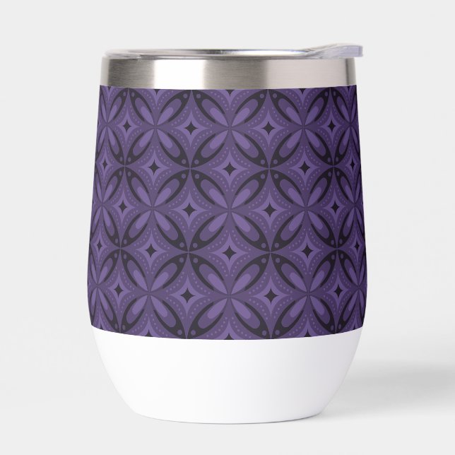 Motif Rétro de Couleur Violet Foncé (Gauche)