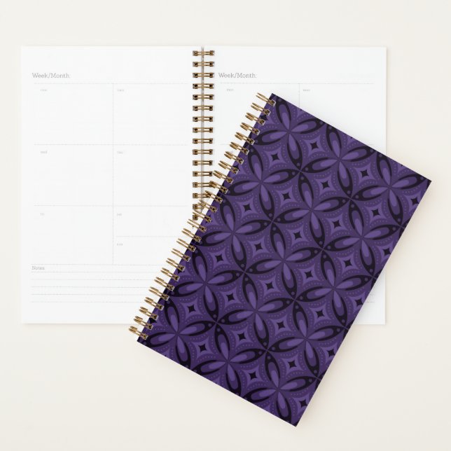 Motif Rétro de Couleur Violet Foncé (Devant avec enveloppe)