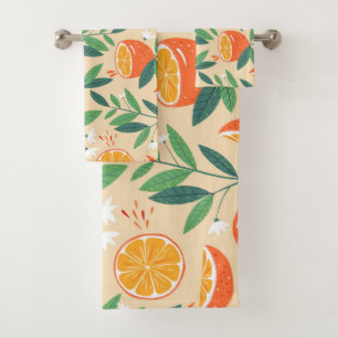 Motif rétro de fruits d'agrumes orange