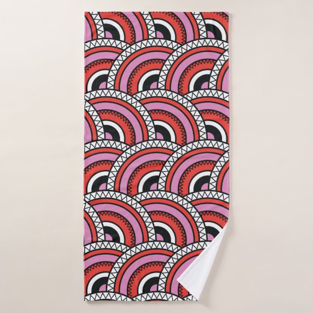 motif rétro géométrique transparent (Serviette de bain)