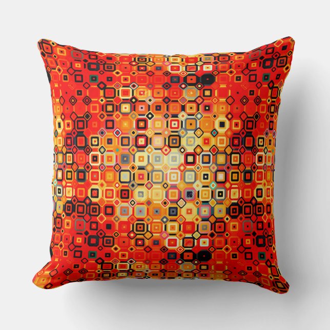 motif rétro orange brûlé lancer oreiller (Recto)