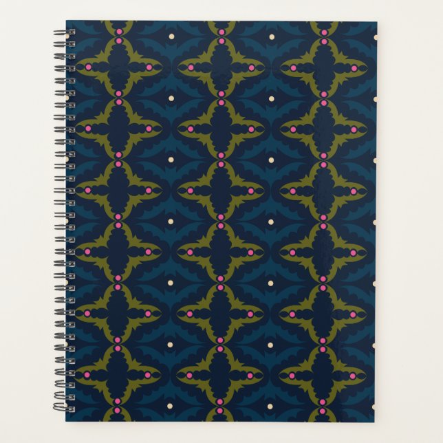 Motif Rétro Vintage Deep Blue (Devant)