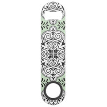 Motif rococo vert florissant