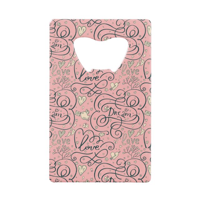 Motif romantique avec des coeurs et des oiseaux (Devant)
