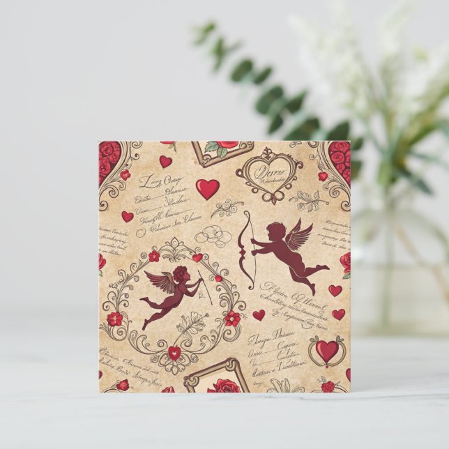 Motif romantique de vintage Cupid (2) (Debout devant)