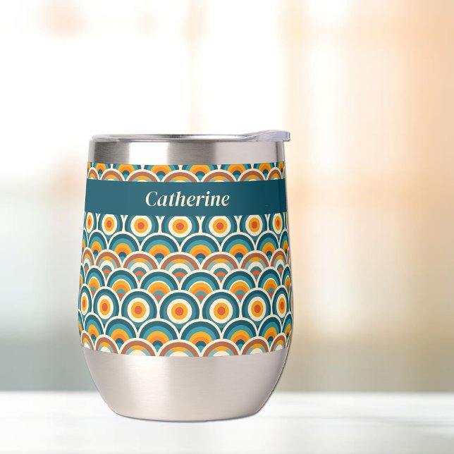 Motif rond bleu orange Boho (Créateur téléchargé)