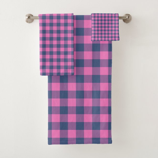 Motif rose bleu plaid de Noël de Buffalo pour les  (En situation)
