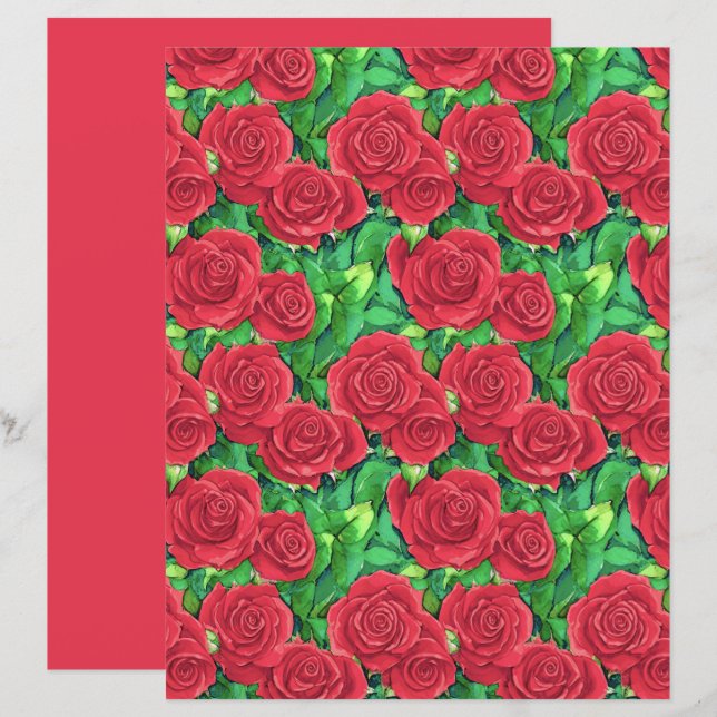 Motif Rose couleur rouge/Crimson (Devant / Derrière)